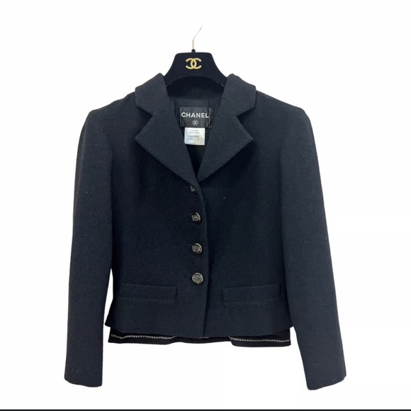 Chanel Black Blazer Jacket size 44 - Picture 1 of 12